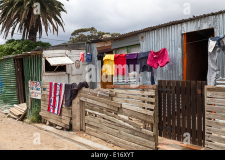 Hütten in Imizamo Yethu Township (Mandela Park), Cape Town, Südafrika Stockfoto