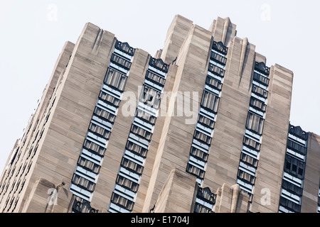 Oben auf dem GE-Gebäude des Rockefeller Center in New York Stockfoto