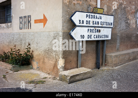 Verkehrszeichen, Soria, Spanien. Stockfoto