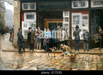 Öffentliche Ausstellung eines Bildes 1888 Joan Ferrer Miró 1850 – 1931 Spanien Spanisch