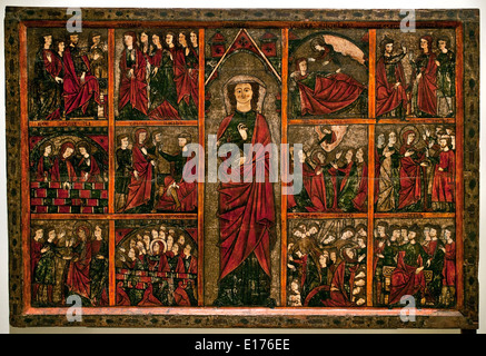 Zweite Master Bierge 1300 St.-Ursula-Panel (Zisterzienser Nonnenkloster Casbas Huesca) mittelalterliche gotische Kunst Spanien Spanisch Stockfoto