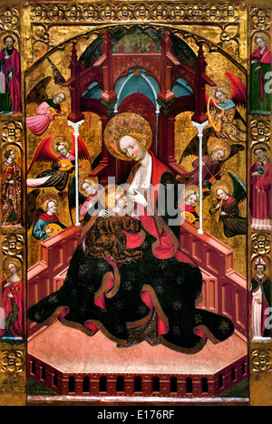 Jungfrau das Kind 1412-1435 Ramon de Mur (Pfarrkirche von Santa Maria de Cervera) mittelalterliche gotische Kunst Spanien Spanisch Spanferkel Stockfoto