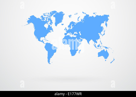 Blaue Welt Karte Vektor-Illustration Stockfoto