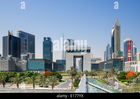 Anzeigen des DIFC Dubai International Financial Centre (Free Zone) in finanziellen Bezirk von Dubai Vereinigte Arabische Emirate Stockfoto