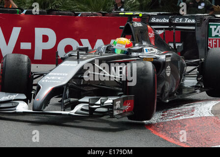 Monte Carlo, Monaco. 25. Mai 2014. Esteban Gutierrez (MEX), Sauber F1 Team in Aktion bei der Formel 1 Grand Prix von Monaco, Monte Carlo. Bildnachweis: Kevin Bennett/Alamy Live-Nachrichten Stockfoto