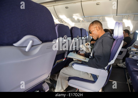 In der Economy-Kabine eines Hawaiian Airlines-Fluges. Stockfoto