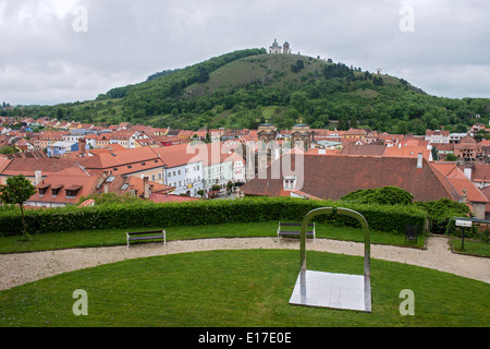 Mikulov - Blick von der Burg, Tschechische Republik Stockfoto