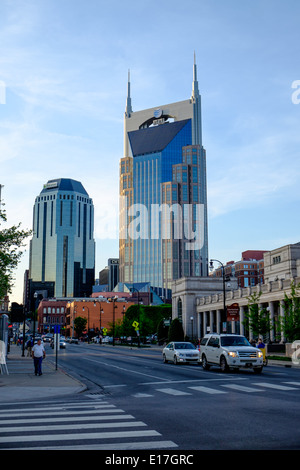 Das AT&T Gebäude, umgangssprachlich bekannt als das Batman-Gebäude ist ein 617 ft (188 m), 33-Geschichte Wolkenkratzer befindet sich in Nashville TN Stockfoto