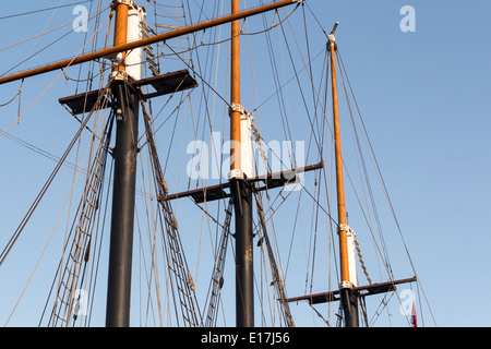 Drei Masten der große Schiff Empire Sandy an Toronto Waterfront Stockfoto