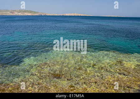 Bugibba, St Pauls Bay auf St. Pauls Insel, Meer, nördliche Malta, Europa. Stockfoto