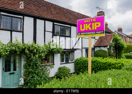 Gesehen stark scheiden in der Nähe von Billingshurst in Sussex über die vor- und Nachteile der UKIP Abstimmung. Stockfoto