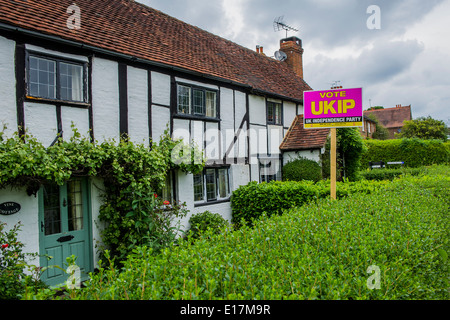 Gesehen stark scheiden in der Nähe von Billingshurst in Sussex über die vor- und Nachteile der UKIP Abstimmung. Stockfoto