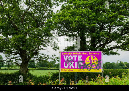 Gesehen stark scheiden in der Nähe von Billingshurst in Sussex über die vor- und Nachteile der UKIP Abstimmung. Stockfoto