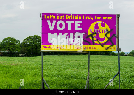 Gesehen stark scheiden in der Nähe von Billingshurst in Sussex über die vor- und Nachteile der UKIP Abstimmung. Stockfoto