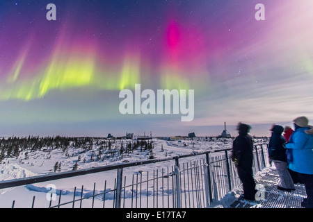 Die Aurora des 7. Februar 2014 von Churchill, Manitoba an Churchill Northern Studies Centre gesehen Stockfoto