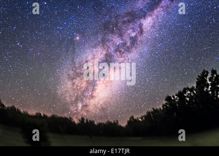 Das Zentrum des Gebiets Galaxy in Sagittarius und Scorpius steigt im Osten aus Australien, am März 30/31, 2014 Stockfoto