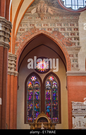 Die Cappella di San Giacomo im Basilica di San Petronio, Bologna. Stockfoto