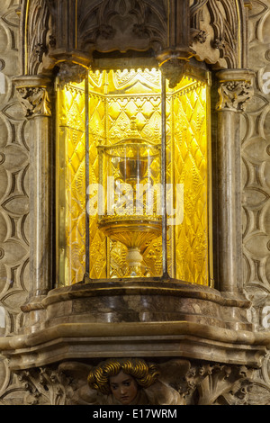 Der Heilige Gral in der Metropolitan Kathedrale – Basilika Mariä Himmelfahrt unserer lieben Frau von Valencia. Stockfoto