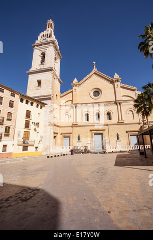 Die Stiftskirche von Santa Maria von Xativa in der Stadt Xativa. Stockfoto