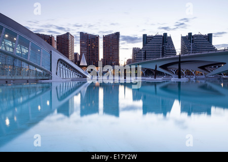 Die Stadt der Künste und Wissenschaften in Valencia, Spanien. Stockfoto