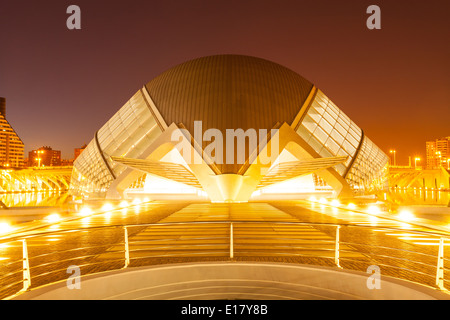 Die Hemsiferic Stadt der Künste und Wissenschaften in Valencia, Spanien. Stockfoto