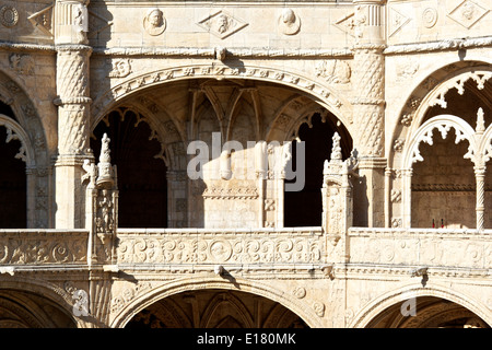 Mosteiro Dos Jeronimos UNESCO Welt Kulturerbe Website dekorativen verzierten Kreuzgang Belem von Lissabon Portugal Westeuropa Stockfoto