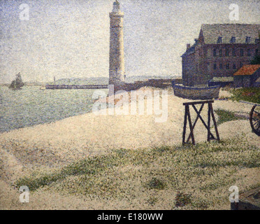 Georges-Pierre Seurat 1859-1891 Französischer Maler und Zeichner nach dem Impressionismus.der Leuchtturm von Honfleur George Seurat Stockfoto