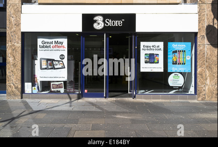 dh Handy Shop SHOPS UK drei 3 speichern Mobiltelefone-Shops-Handy-shop Stockfoto