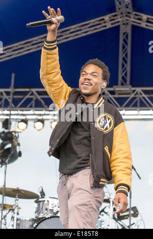 Shakopee, Minnesota, USA. 25. Mai 2014. CHANCE der RAPPER führt auf 2014 Soundset Musikfestival in Shakopee, Minnesota Credit: Daniel DeSlover/ZUMAPRESS.com/Alamy Live News Stockfoto