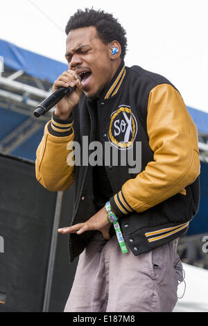 Shakopee, Minnesota, USA. 25. Mai 2014. CHANCE der RAPPER führt auf 2014 Soundset Musikfestival in Shakopee, Minnesota Credit: Daniel DeSlover/ZUMAPRESS.com/Alamy Live News Stockfoto