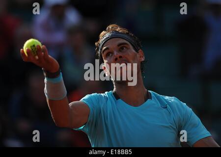 Paris, Frankreich. 26. Mai 2014. Französisch Open 2014, Roland Garros, Paris, ITF Grand-Slam-Tennis-Turnier, Rafael Nadal (Esp) T Credit: Aktion Plus Sport/Alamy Live-Nachrichten Stockfoto
