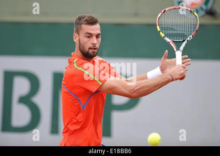 Paris, Frankreich. 26. Mai 2014. Französisch Open 2014, Roland Garros, Paris, ITF Grand-Slam-Tennis-Turnier, Benoit Paire (Fra) Credit: Aktion Plus Sport/Alamy Live-Nachrichten Stockfoto