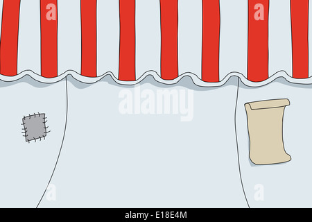 Alte rote und weiße Streifen Zirkuszelt Stockfoto