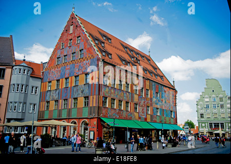 Weberhaus, Deutschland, Bayern, Augsburg, Deutschland, Bayern, Weberhaus, Pinienkernen, Weber, Stockfoto