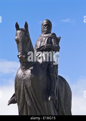 Dh Bannockburn Schlachtfeld BANNOCKBURN STIRLINGSHIRE Robert Bruce Statue bei Bannockburn battlefield Website Schottland Stockfoto