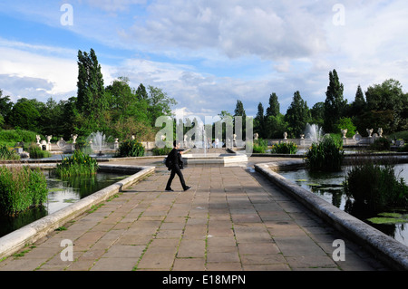 Einen Überblick über die italienischen Gärten im Hyde Park, London. Stockfoto