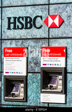 HSBC-Geldautomaten - City of London Stockfoto