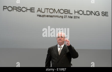 Stuttgart, Deutschland. 27. Mai 2014. Martin Winterkorn, Vorstandsvorsitzender der Volkswagen AG und CEO der Porsche Automobil Holding SE, während der Hauptversammlung der Porsche SE in Stuttgart am 27. Mai 2014. Bildnachweis: Dpa picture Alliance/Alamy Live News Stockfoto