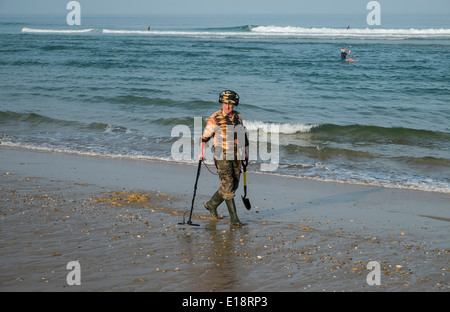 Treasure Hunter am Strand Stockfoto