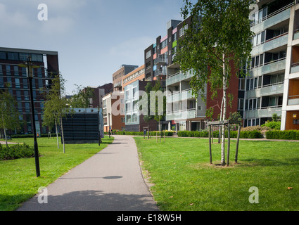 Java Insel moderne Wohnung Blöcke Amsterdam Niederlande Stockfoto