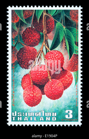 Thailand - Circa 2003: Eine Thai Briefmarke gedruckt in Thailand mit Thai Lychee Früchte Stockfoto