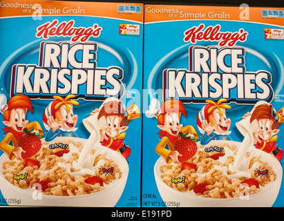 Cereal Abschnitt, Gristedes Lebensmittelgeschäft, NYC, USA Stockfoto