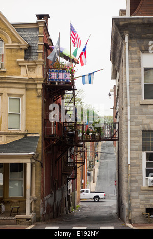 steile Straße in Lancaster PA Stockfoto