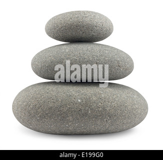 Abgerundete Kieselsteine Auswuchten in ein einheitliches Stack tolles Konzept für die perfekte Life-balance Stockfoto