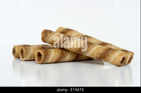 Waffelröllchen Stockfoto