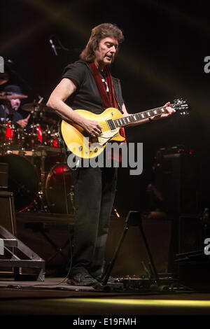 Mailand Italien. 26. Mai 2014. STEVE HACKETT ex-Genesis-Gitarrist tritt am Teatro Linear4Ciak während der "Genesis erweitert 2014 World Tour" Stockfoto