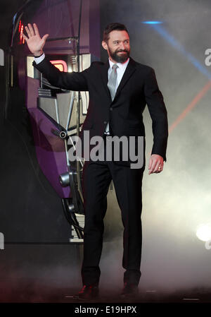 Tokio, Japan. 27. Mai 2014. Schauspieler Hugh Jackman besucht Japan Premiere seinen Film "X-Men Days Of Future Past'' in Roppongi Hills in Tokio am 27. Mai 2014 zu fördern. Bildnachweis: Junko Kimura-Matsumoto/Jana Press/ZUMAPRESS.com/Alamy Live-Nachrichten Stockfoto
