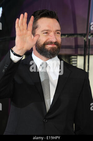 Tokio, Japan. 27. Mai 2014. Schauspieler Hugh Jackman besucht Japan Premiere seinen Film "X-Men Days Of Future Past'' in Roppongi Hills in Tokio am 27. Mai 2014 zu fördern. Bildnachweis: Junko Kimura-Matsumoto/Jana Press/ZUMAPRESS.com/Alamy Live-Nachrichten Stockfoto
