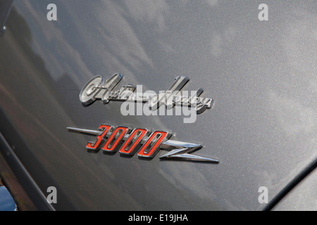 Dekorative Emblem auf einem Austin - Healey 3000 Stockfoto