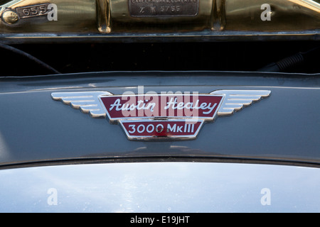 Auto-Logo für ein Austin Healey 3000 MkIII Automobil Stockfoto
